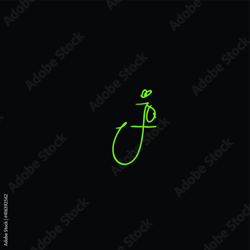 JO initial handwritten calligraphy, for monogram and logo