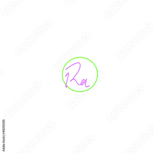 RA initial handwritten calligraphy, for monogram and logo