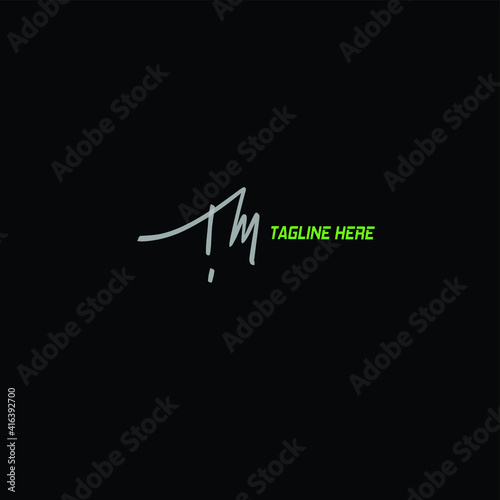 TM initial handwritten calligraphy, for monogram and logo