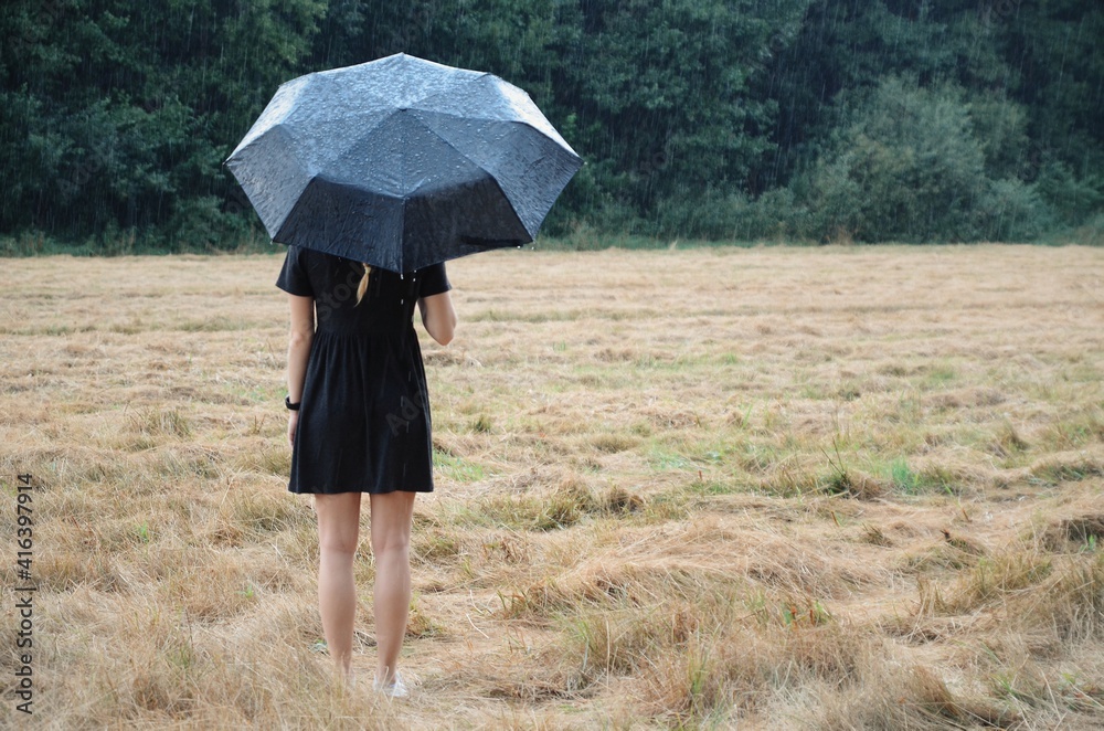 Portrait of a young woman holding umbrella Portrait of a young woman holding umbrella