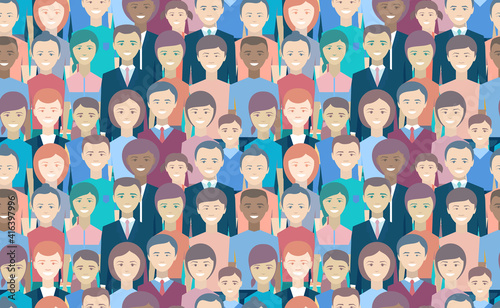 Εκτύπωση καμβά People seamless pattern