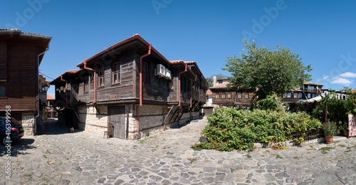 old houses in the town of Nessebar on the shores of the Black Sea in Bulgaria