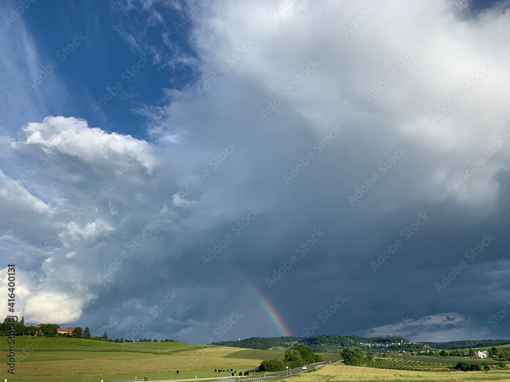 himmel, cloud, landschaft, storm, cloud, natur, feld, wetter, rain, sommer, blau, gras, geysir, wiese, regenbogen, tornado, green, hills, anblick, anreisen, sonne, was