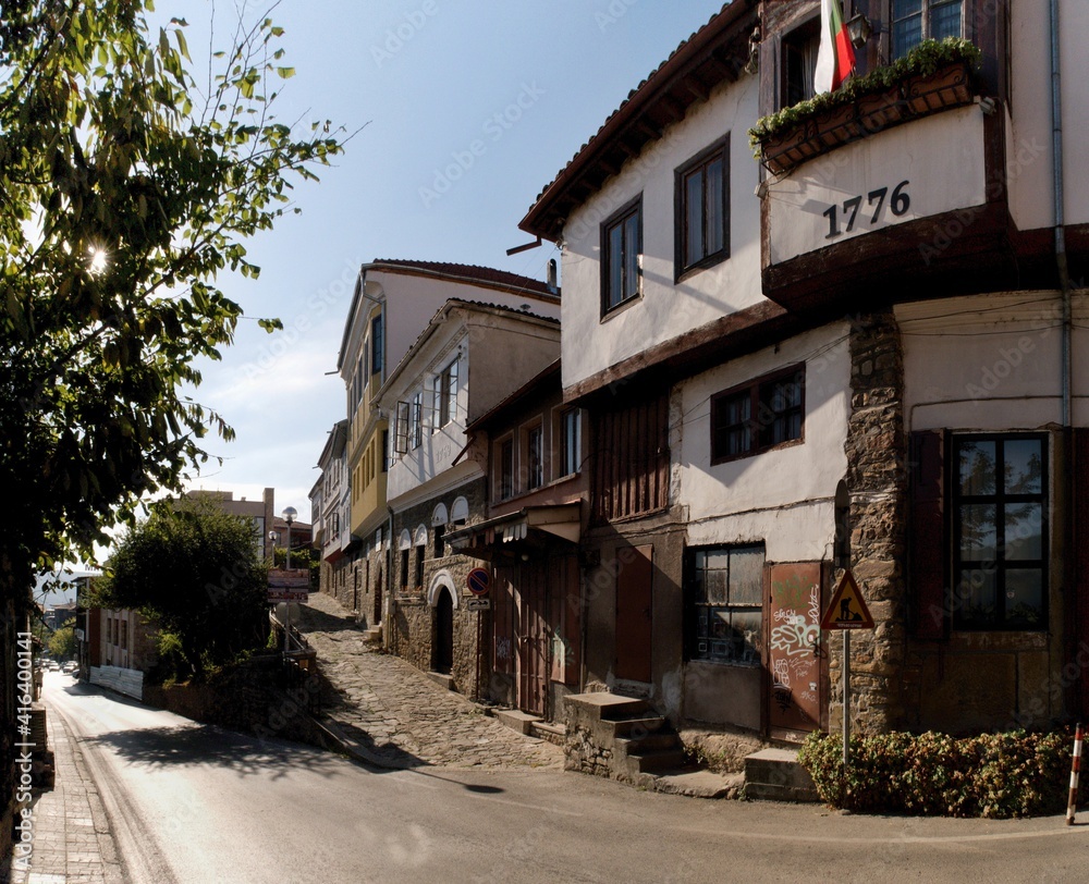Old houses in the town of Veliko Tarnovo in central Bulgaria