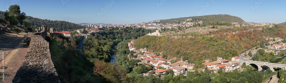 view of the city of Veliko Tarnovo from the Tsarevets fortress in central Bulgaria