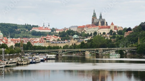 river Vltava  Loreta and Prague Castle in Prague in the Czech Republic