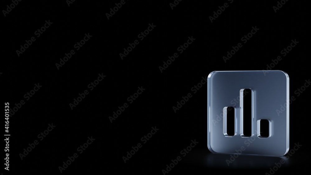 3d rendering frosted glass symbol of poll isolated with reflection 3d rendering frosted glass symbol of poll isolated with reflection