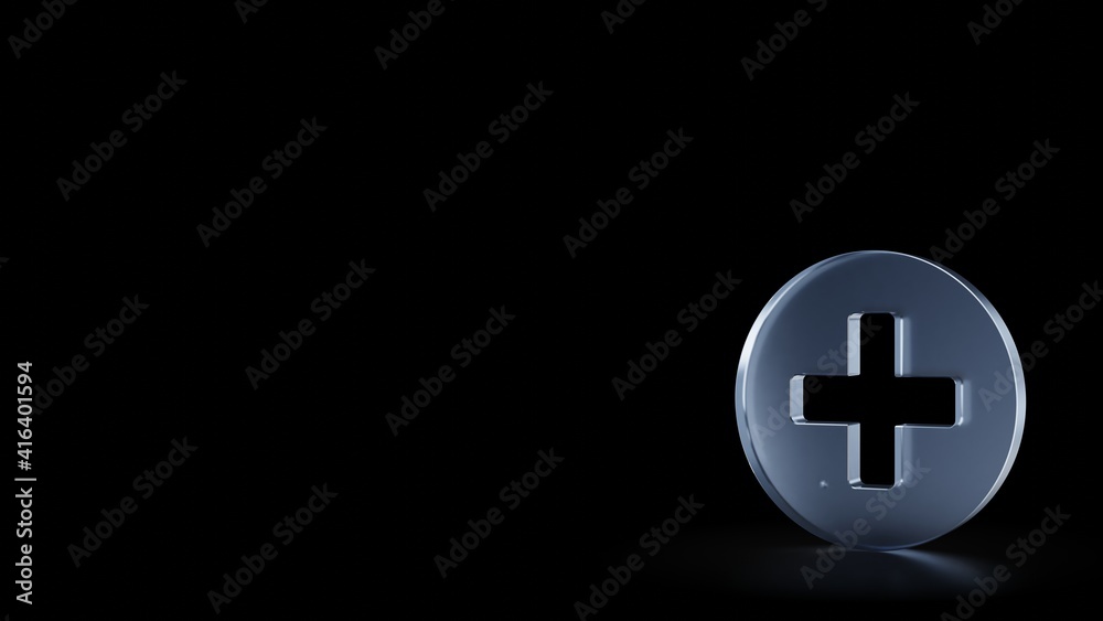 3d rendering frosted glass symbol of plus circle isolated with reflection 3d rendering frosted glass symbol of plus circle isolated with reflection
