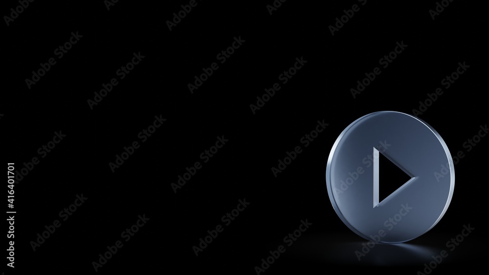 3d rendering frosted glass symbol of play isolated with reflection 3d rendering frosted glass symbol of play isolated with reflection