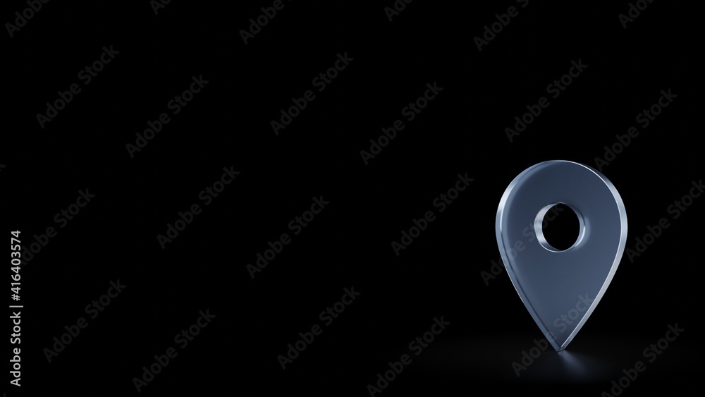 3d rendering frosted glass symbol of map placeholder isolated with reflection 3d rendering frosted glass symbol of map placeholder isolated with reflection