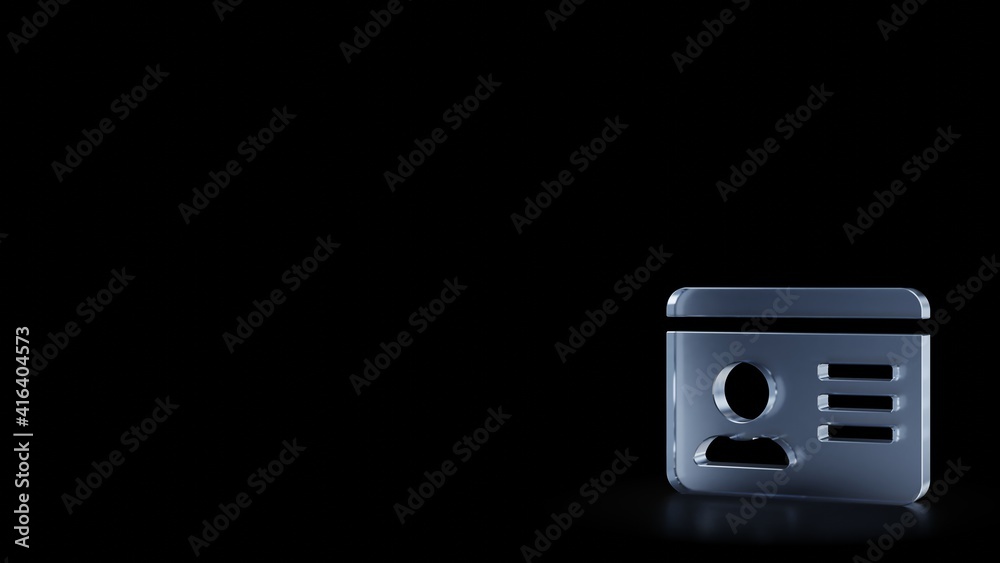 3d rendering frosted glass symbol of id card isolated with reflection 3d rendering frosted glass symbol of id card isolated with reflection