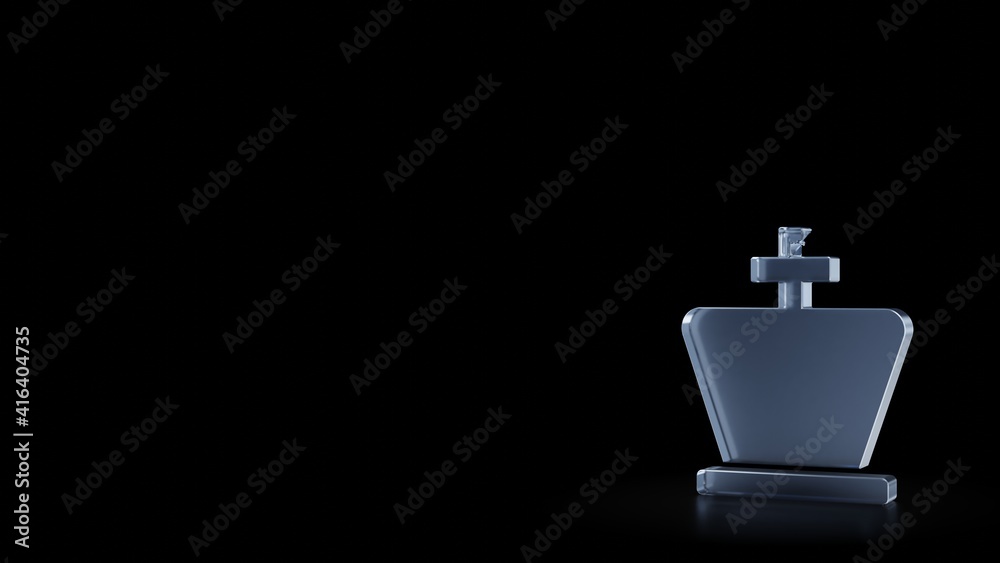 3d rendering frosted glass symbol of chess king isolated with reflection 3d rendering frosted glass symbol of chess king isolated with reflection