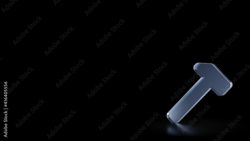 3d rendering frosted glass symbol of hammer isolated with reflection 3d rendering frosted glass symbol of hammer isolated with reflection