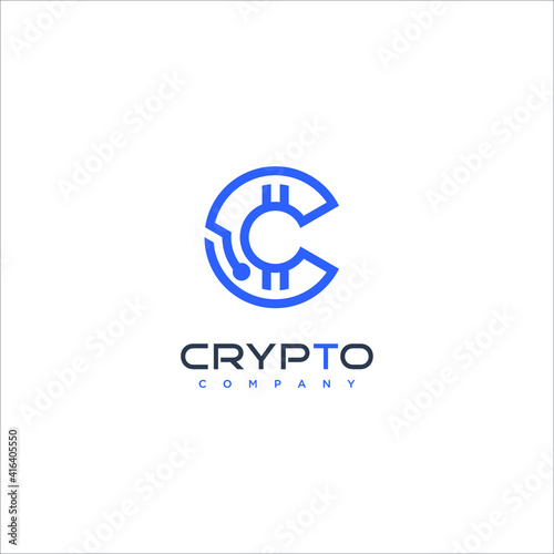 letter c crypto vector eps 10 download