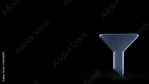 3d rendering frosted glass symbol of filter isolated with reflection