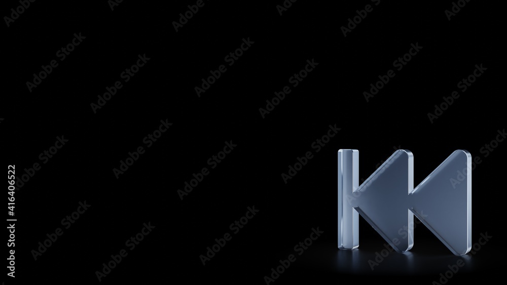 3d rendering frosted glass symbol of fast backward isolated with reflection 3d rendering frosted glass symbol of fast backward isolated with reflection