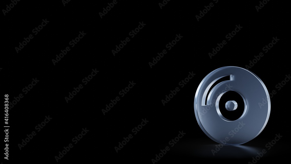 3d rendering frosted glass symbol of compact disc isolated with reflection 3d rendering frosted glass symbol of compact disc isolated with reflection