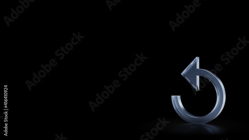 Free Download 3d rendering frosted glass symbol of refresh arrow isolated with reflection - GFXLoad