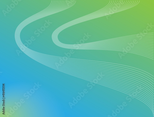 Light leak background with dominant blue green color gradation and wavy sonar lines