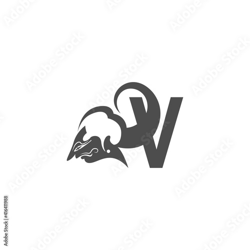 Javanese puppet icon with letter logo design vector illustration