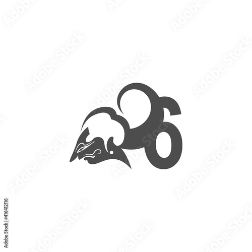 Javanese puppet icon with number logo design vector illustration photo