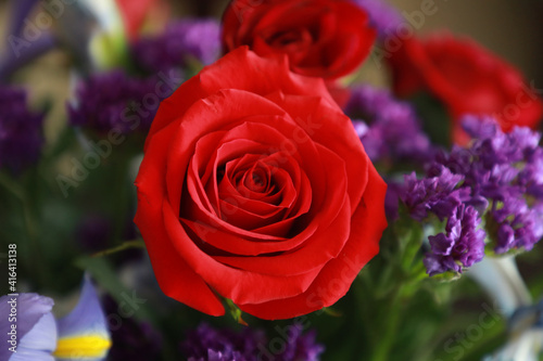 bouquet of roses close up