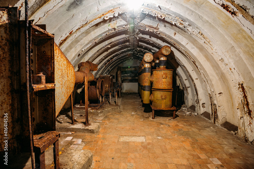 Dark abandoned Soviet bunker  echo of Cold War