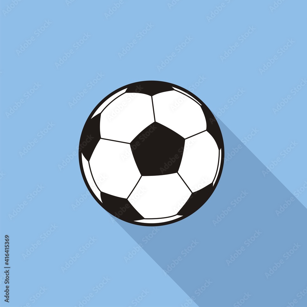 Naklejka premium Hand drawn Soccer ball on flat style,vector illustration