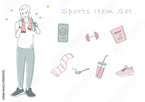 スポーツアイテムセットピンク