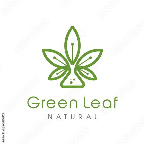 green leaf nature logo design vector.  