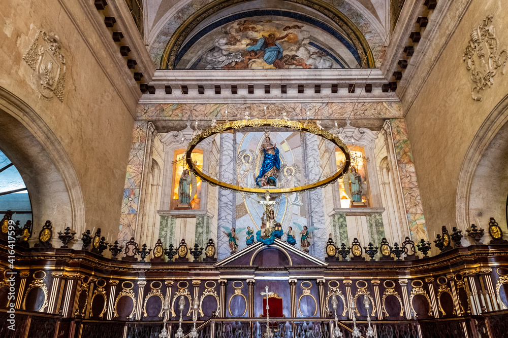Colonial cathedral altar in Old Havana, Cuba