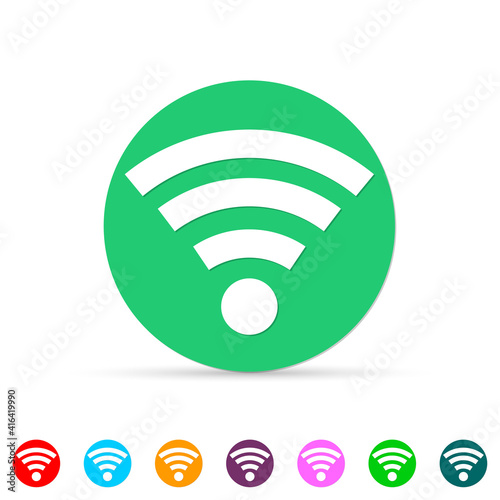 Wi Fi icons, flat design template, vector illustration