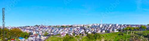 日本の郊外の閑静な住宅街 