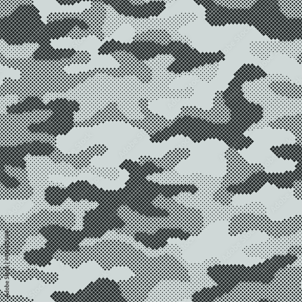 Seamless camouflage pattern. Repeating digital dotted camo military texture  background. Abstract modern fabric textile ornament. Vector illustration.  Stock Vector | Adobe Stock