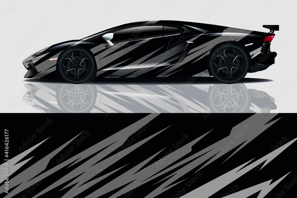 Obraz premium Car wrap graphic racing abstract background for wrap and vinyl sticker
