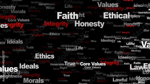 INTEGRITY Keywords Animation, Background, Loop, 4k
