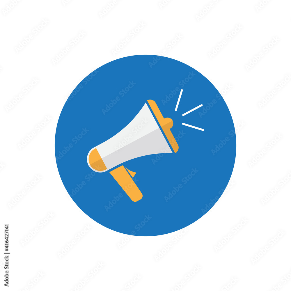 Megaphone Flat Icon. Speaker, loudspeaker vector illustration Megaphone Flat Icon. Speaker, loudspeaker vector illustration
