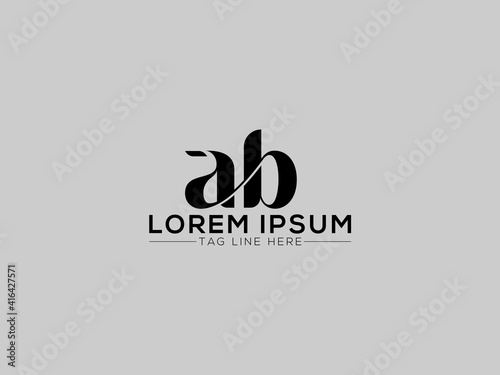 Abstract letter AB logo. This logo icon incorporate with abstract logo in the creative way. black and white bacground logo.