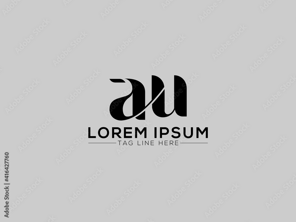 Abstract letter au logo. This logo icon incorporate with abstract logo in the creative way. black and white bacground logo. Abstract letter au logo. This logo icon incorporate with abstract logo in the creative way. black and white bacground logo.