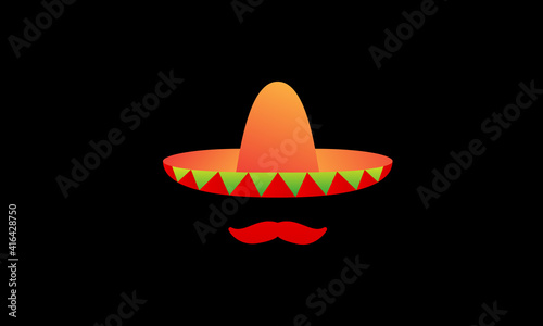 abstract hat mexico sumbrero culture logo design vector icon symbol illustration photo