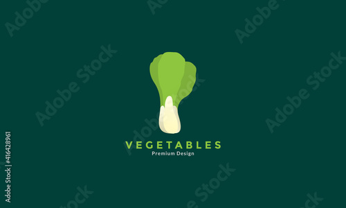 abstract green Bok choy logo design vector icon symbol illustration