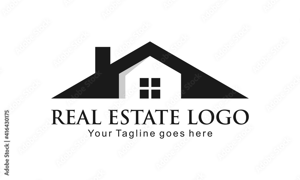 Elegant roof house vector logo