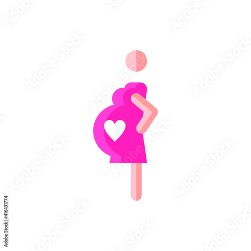 Pregnant, Pregnancy, Maternity Flat Icon Logo Illustration Vector Isolated. Happy Mother's Day Icon-Set. Suitable for Web Design, Logo, App, and Upscale Your Business.