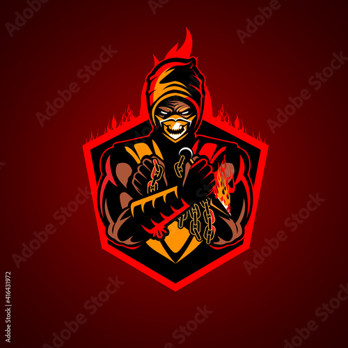 Fire Ninja vector illustration symbol insignia