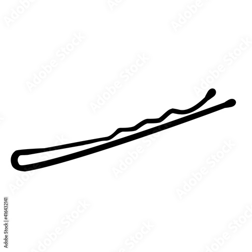 bobby pins icon on white background. hairpin sign. flat style. black hairpin symbol.