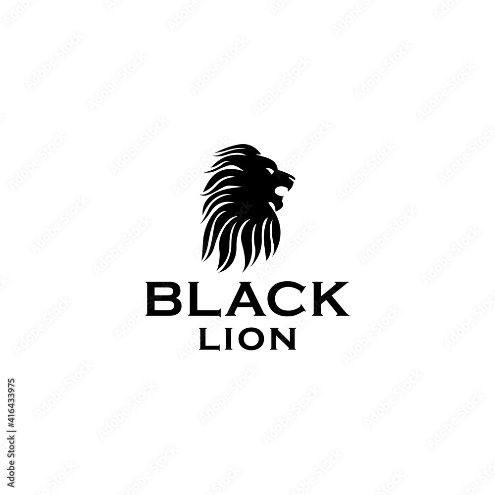 Obraz premium Black Lion Logo Design Vector