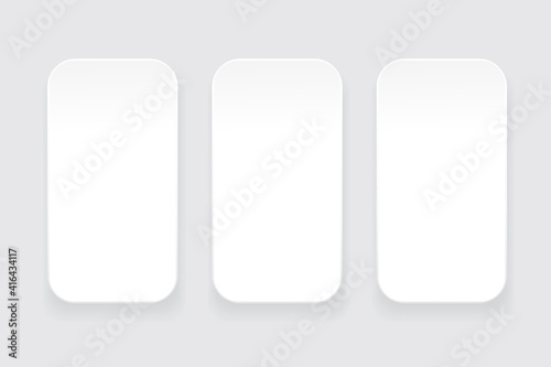 White flat rectangles. Rectangles with round corners. Stock image. EPS 10.