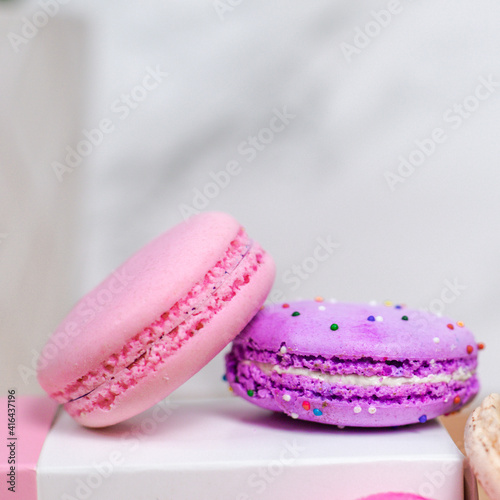 Pink and Purple Macarons