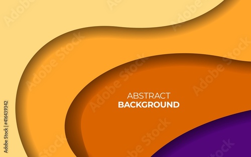 colorful Banner with abstract paper cut waves vector background