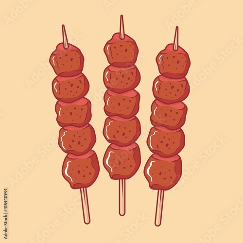 Illustration of chicken satay vector